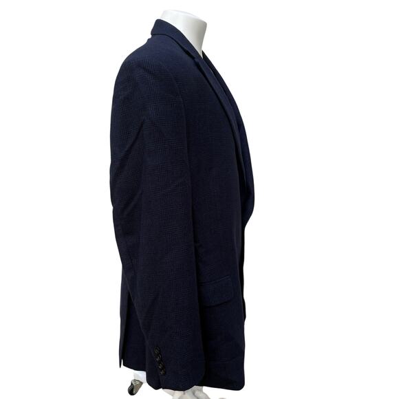 Ralph Lauren Blazer Jacket Wool 50R Blue Glen Plaid Single Breasted 2 Button - Picture 7 of 13